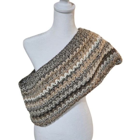 Handmade Crochet Bulky Scarf Multicolor 10 ways Puzzle Yarn Crossword Acrylic - Picture 8 of 17